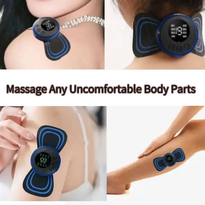 Mini massage patch cervical massager shoulder and neck massager portable intelligent 8-mode 19 force Stimulator Massage Patch