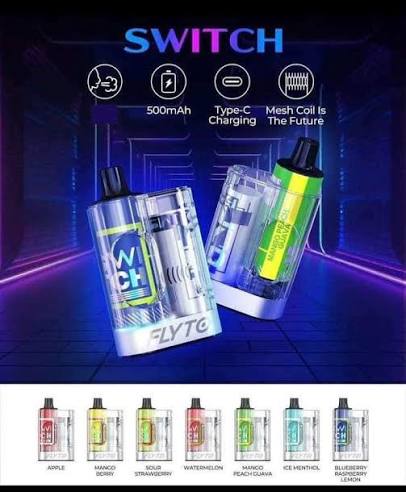 FLYTO Switch 6000 Puffs Disposable Vape/E-Cigaret (Mango Peach Guava)