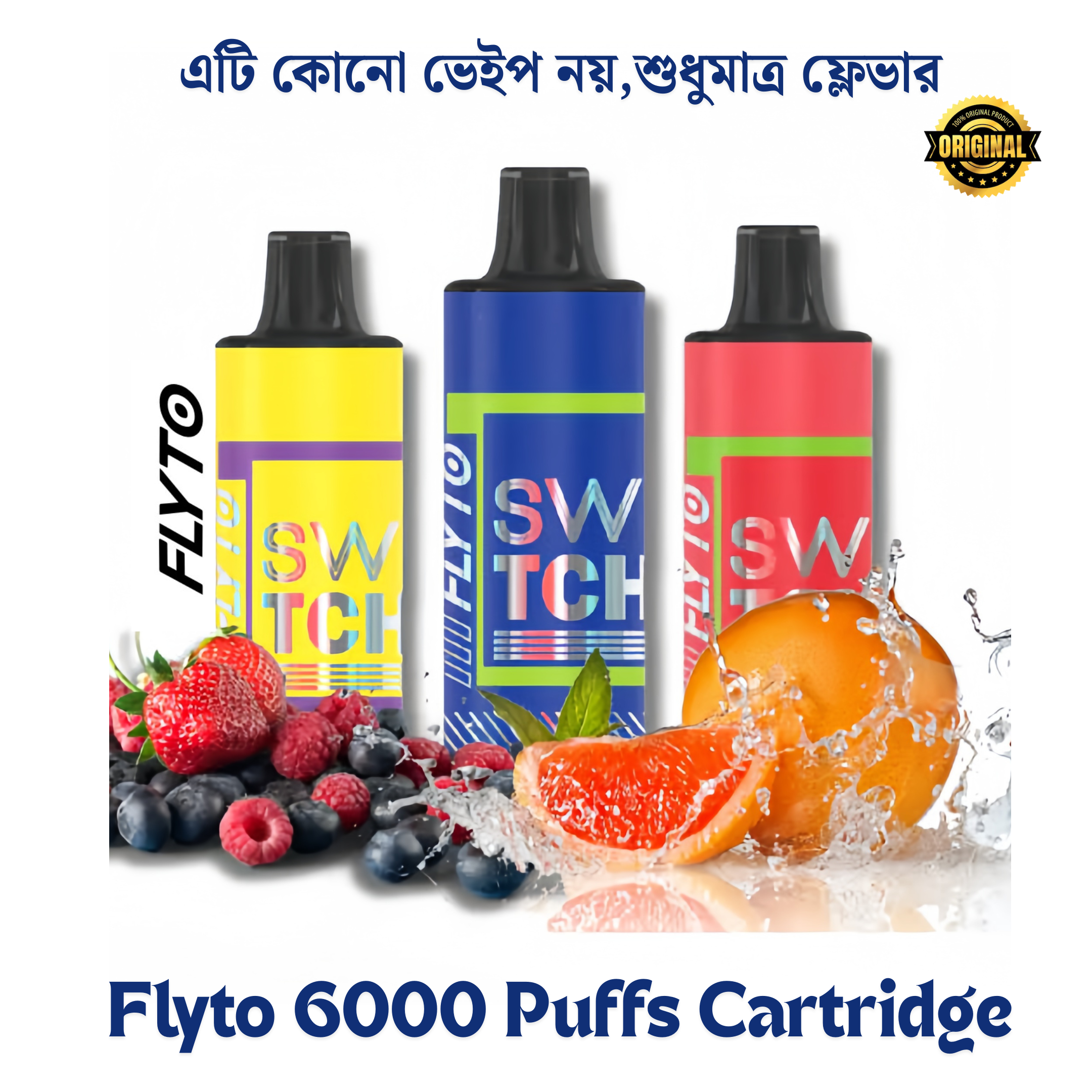FLYTO SWITCH- Cartridge-6000 Puff – Prefill Cartidge 1 Pices(Only Cartidge)