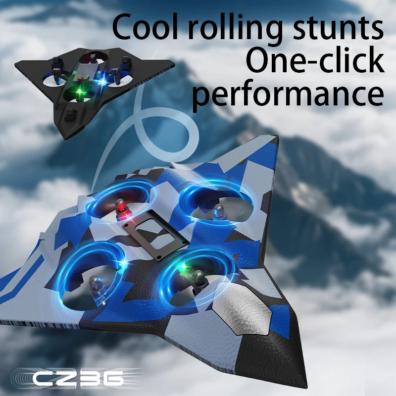Remote Control Airplane EVA Foam Stunt Plane RC Aircraft Model LED Light Flying Toy for Kids Adults Outdoor Gift