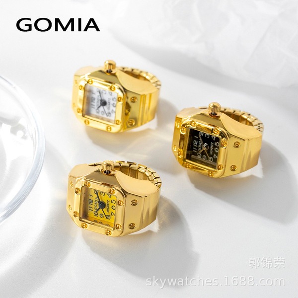 Quartz Watch Rings For Couple Women Man Elastic Stretchy Watch Finger Rings Fashion Jewelry
