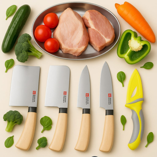 5 in 1 combo sat steel knife cleaver