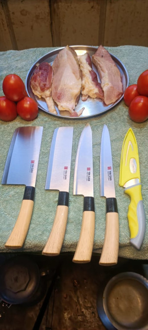 5 in 1 combo sat steel knife cleaver - Image 2