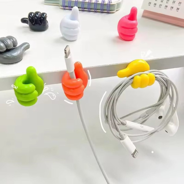 Silicone Thumb Wall Hooks, Self Adhesive Multifunction Cable Clips