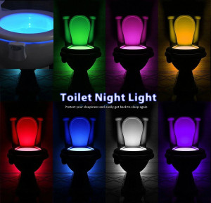 Toilet Seat Night Light 8Colors Waterproof Backlight led