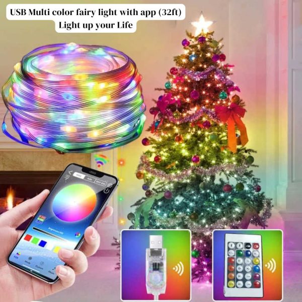 USB Plug in with Remote & App Control 32ft/10M RGB Strip Lights