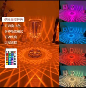 Crystal Table Lamp Touch Remote Control Night Lamp Rechargeable - Image 2
