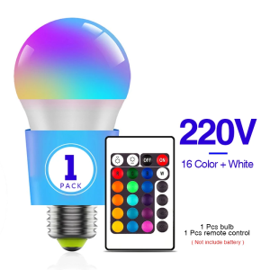 PCS 16 Colors Changing Light E27 Key Remote Control LED Bulb Lamp 220V Dimmable RGB White Colorful Change for Home Bedroom - Image 3