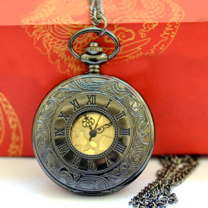 Factory wholesale large quartz pocket watch necklace Rome graduated pocket watch a generation of hair - Image 2