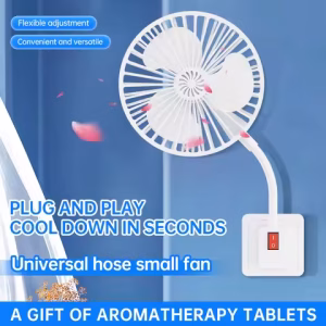 Summer Essential Fan Universal Three-Plug Integrated Small Cyclone Portable Electric Fan Wall-Mounted Silent Cooling Fan - Image 4