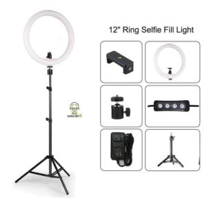 12 Inch LED Ring Light with Adjustable Stand & Phone Holder for Live Streaming, Video Recording, Photography - Image 3