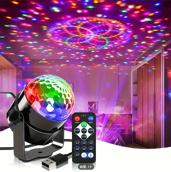 Cross-border colorful stage lights remote control small magic ball lights Led mini voice control crystal strobe DJ atmosphere party lights
