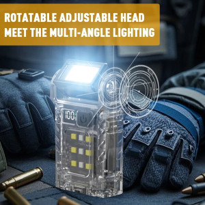Portable LED COB Flashlight Head Rotation Magnetic Torch Built-in Battery USB Rechargable Outdoor Camping Emergency Lantern - Image 3