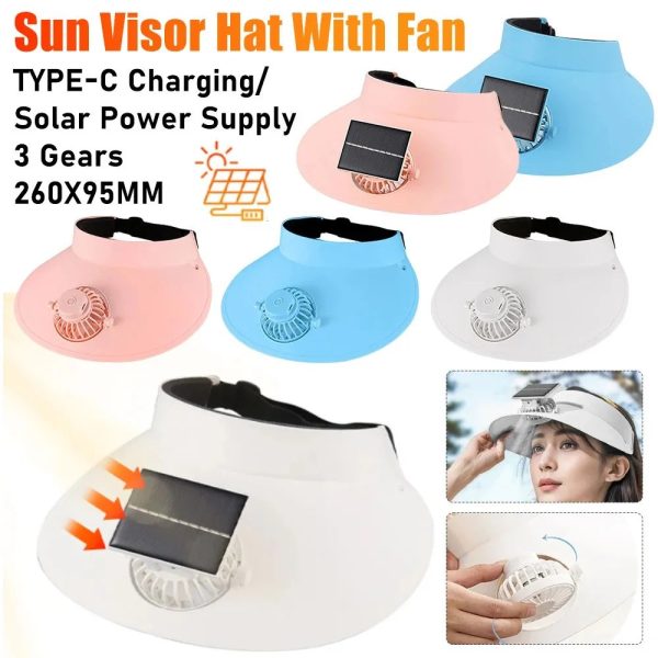 Head solar system charging fan,